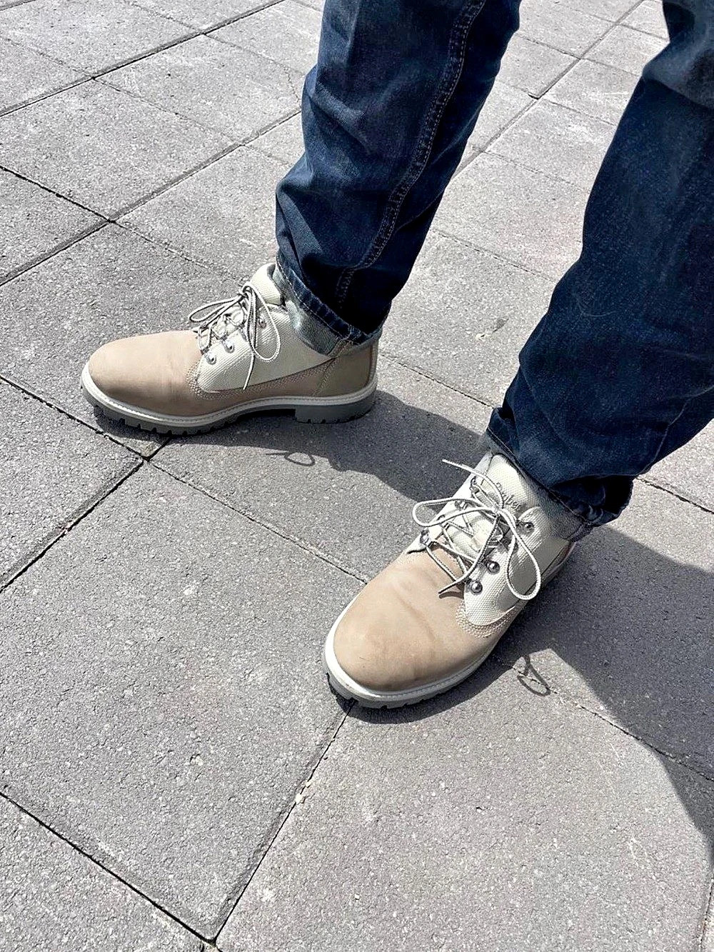Timberland 2016 men's campsite boots in grey leather and canvas. Size 10.5